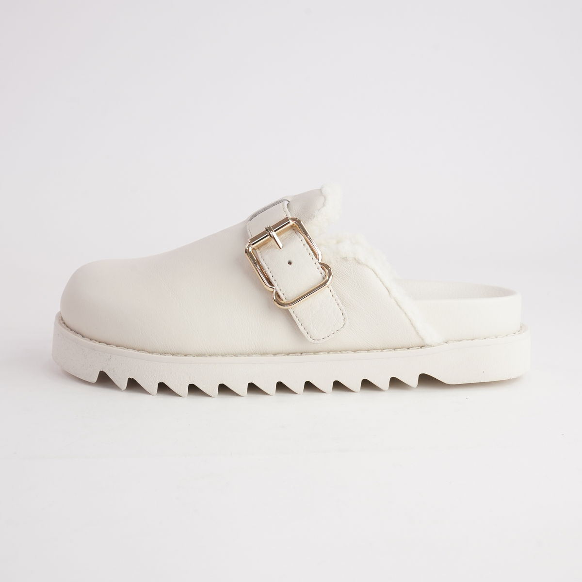 Merchah Cream Leather Mules - MOLLINI | Shouz
