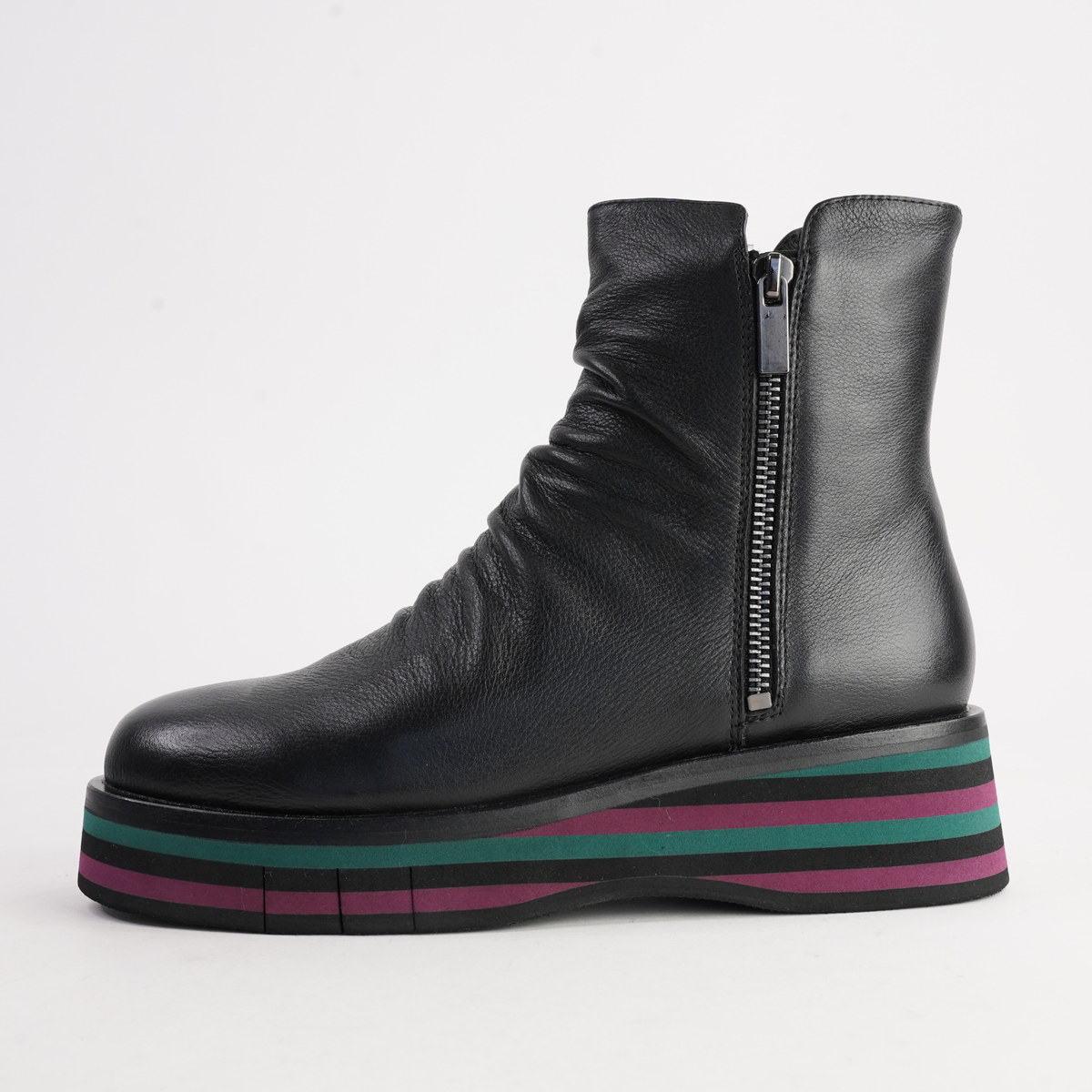 Ganni Black Leather/ Forest and Black Sole Boots - DJANGO AND JULIETTE | Shouz