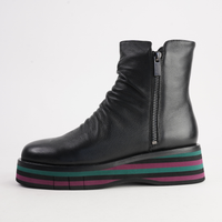 Ganni Black Leather/ Forest and Black Sole Boots - DJANGO AND JULIETTE | Shouz