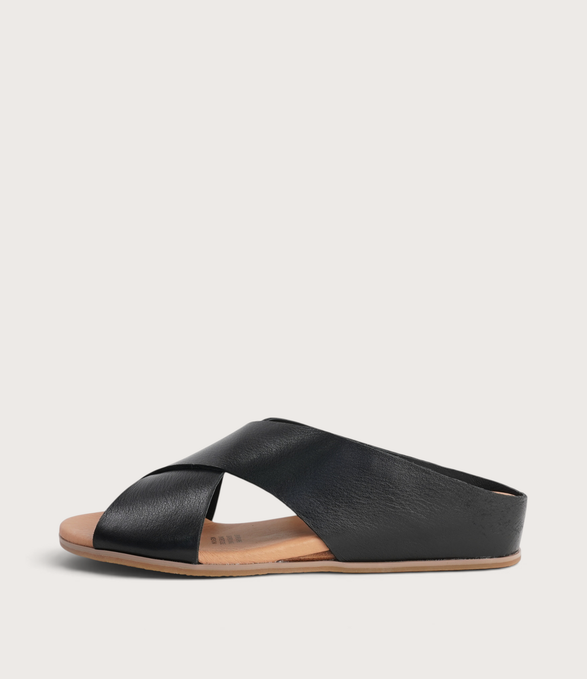 Harli Black Leather Slides