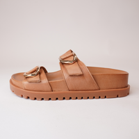 Ullana Tan Leather Slides