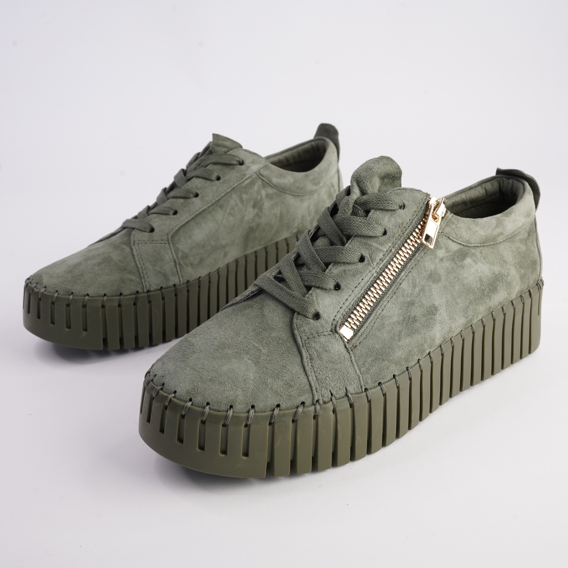 Bump Khaki Suede/ Khaki Sole Sneakers