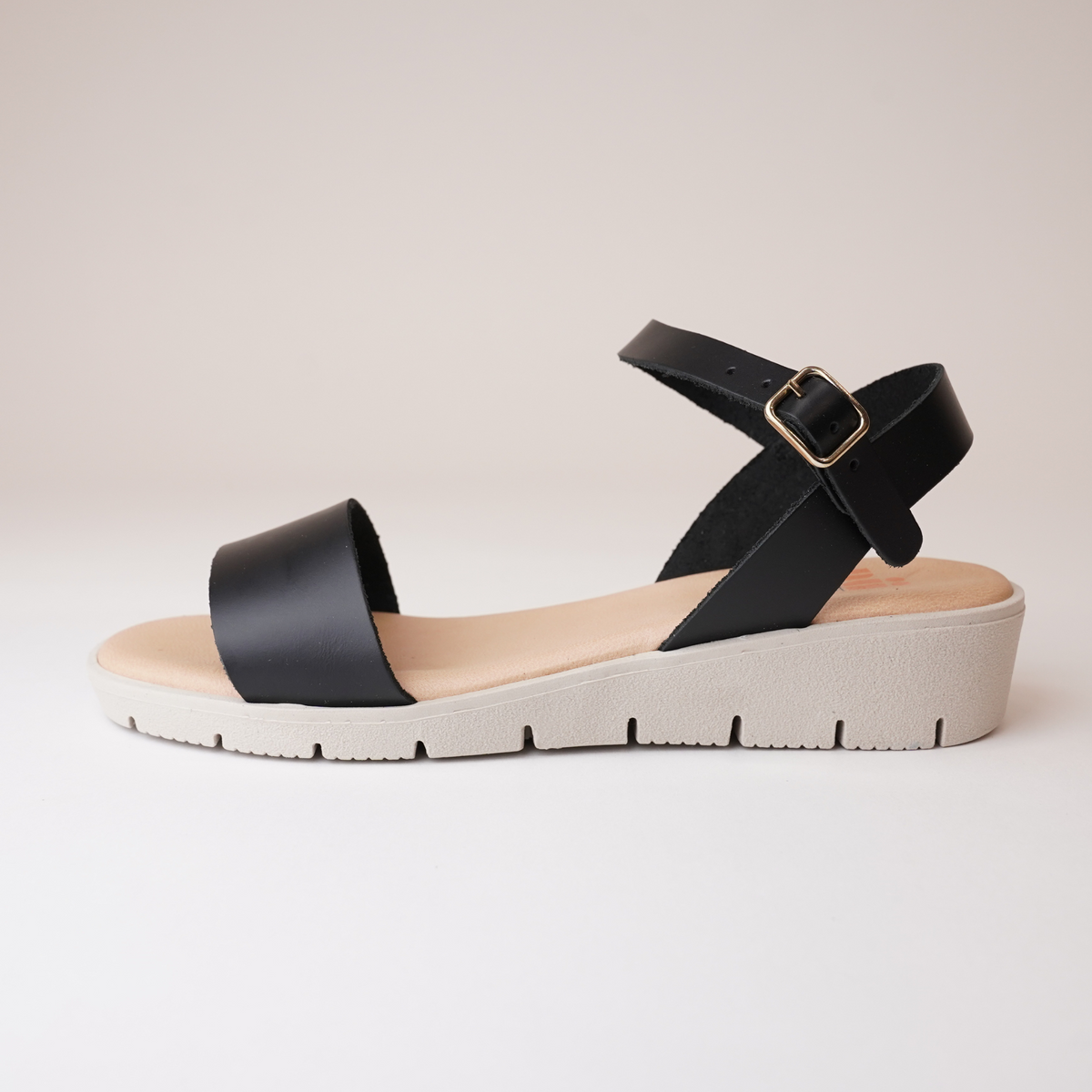 Bella Black Leather Sandals - NU BY NEO | Shouz