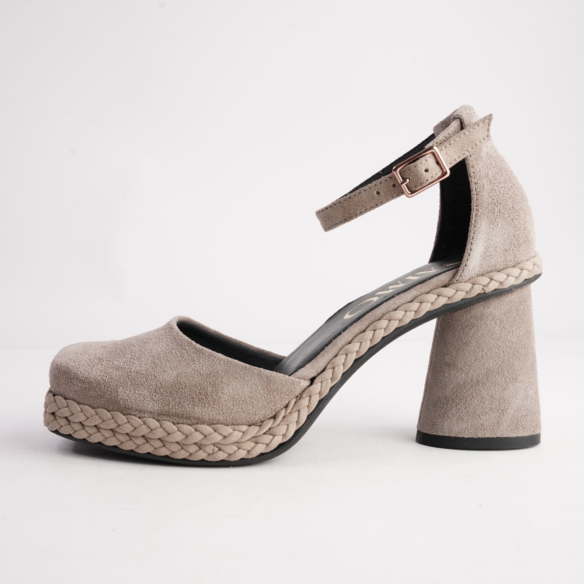 Eldon Taupe Nubuck Leather Heels - GAIMO | Shouz