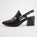 Millso Black Leather Heels