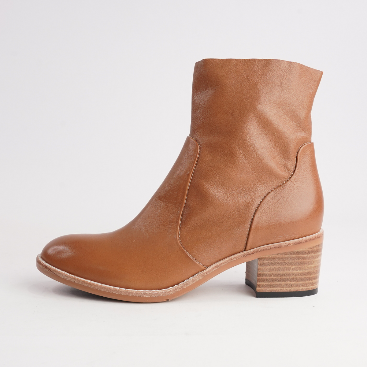 Rarna Tan Leather Ankle Boots