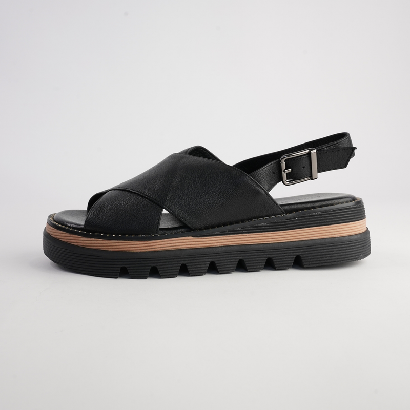 Sasi Black Leather Sandals