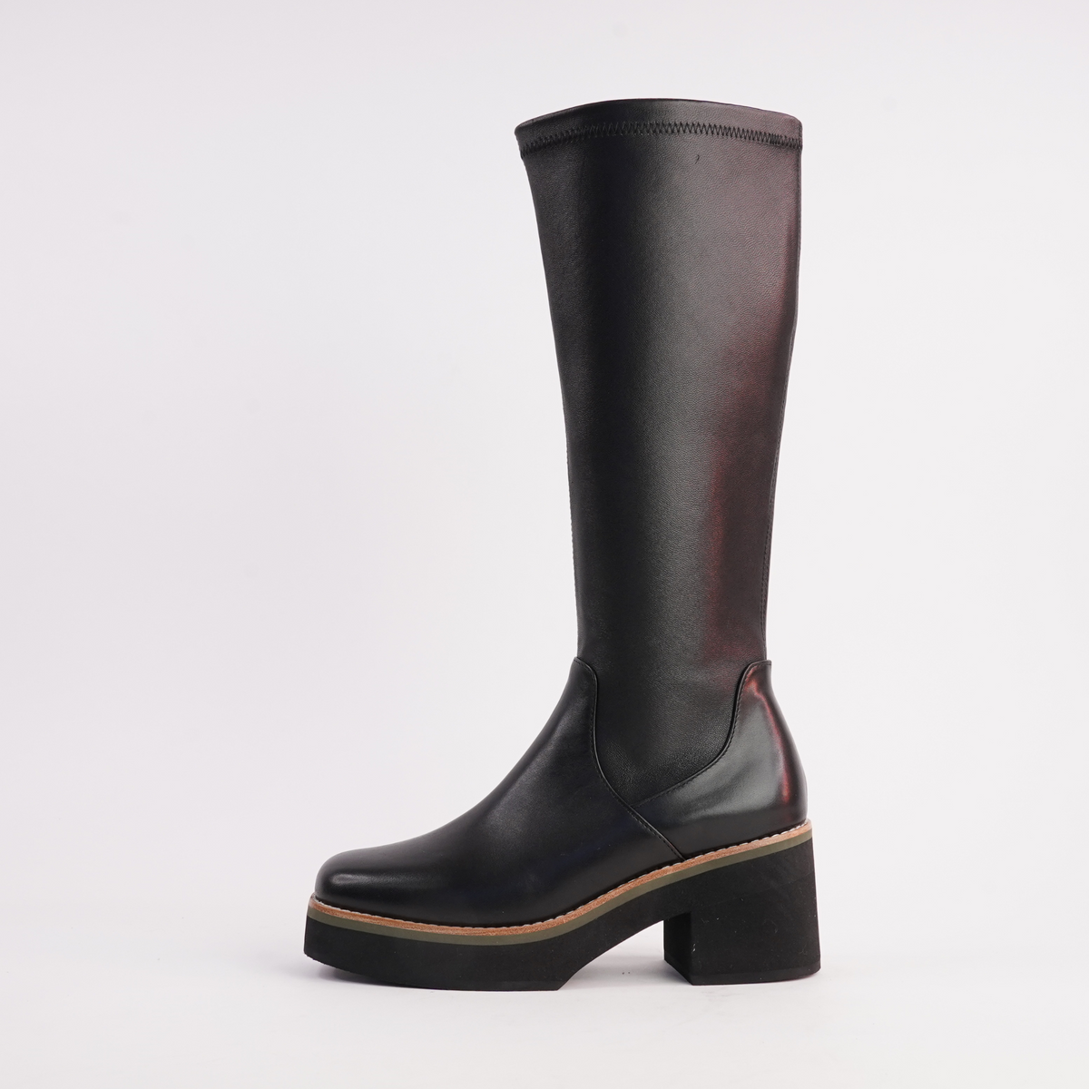 Bellame Black Leather Knee High Boots - TAMARA LONDON | Shouz