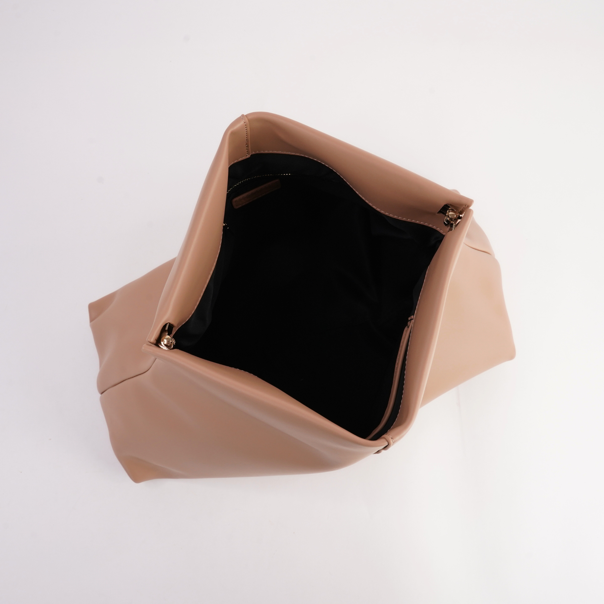 Aevie Nude Leather Clutch