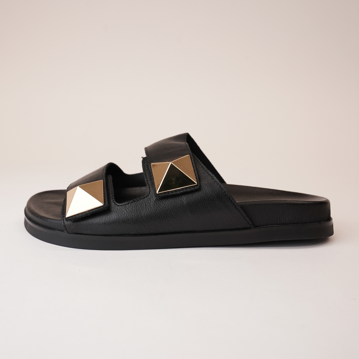 Redding Black Leather Slides - TOP END | Shouz