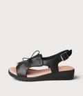 Malika Black Leather Sandals