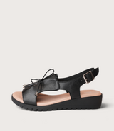 Malika Black Leather Sandals