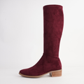 Timothie Burgundy Stretch Microsuede Knee High Boots