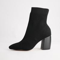 147240 Black Knit Ankle Boot - CARRANO | Shouz