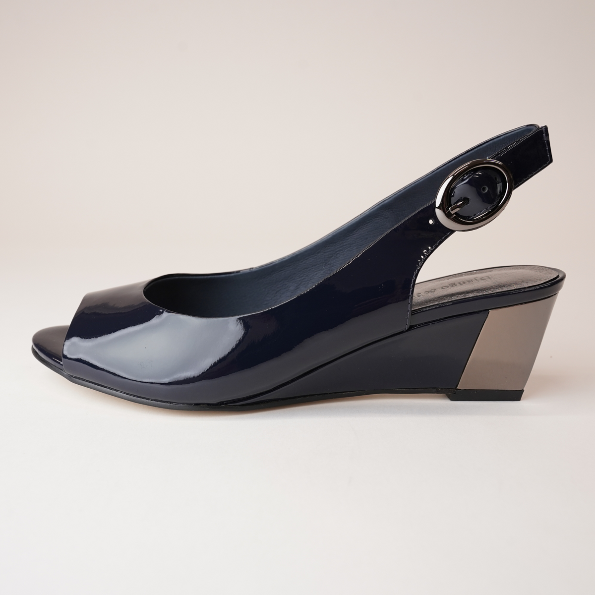 Raite Navy Patent Leather Wedges