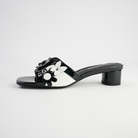 Hetti Black/ White Patent Leather Heels
