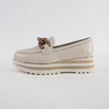 Eggey Milk Leather Ivory/ Raffia Loafers