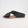 Harli Black Leather Slides