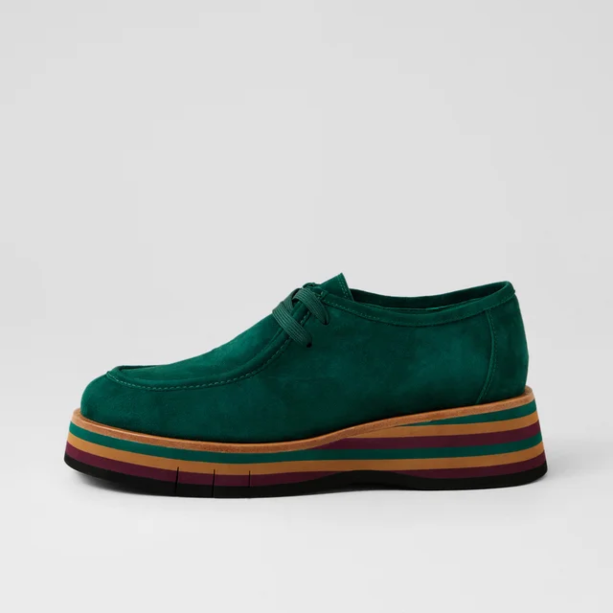 Gnota Forest Suede/ Forest and Tan Multi Sole Flats - DJANGO AND JULIETTE | Shouz