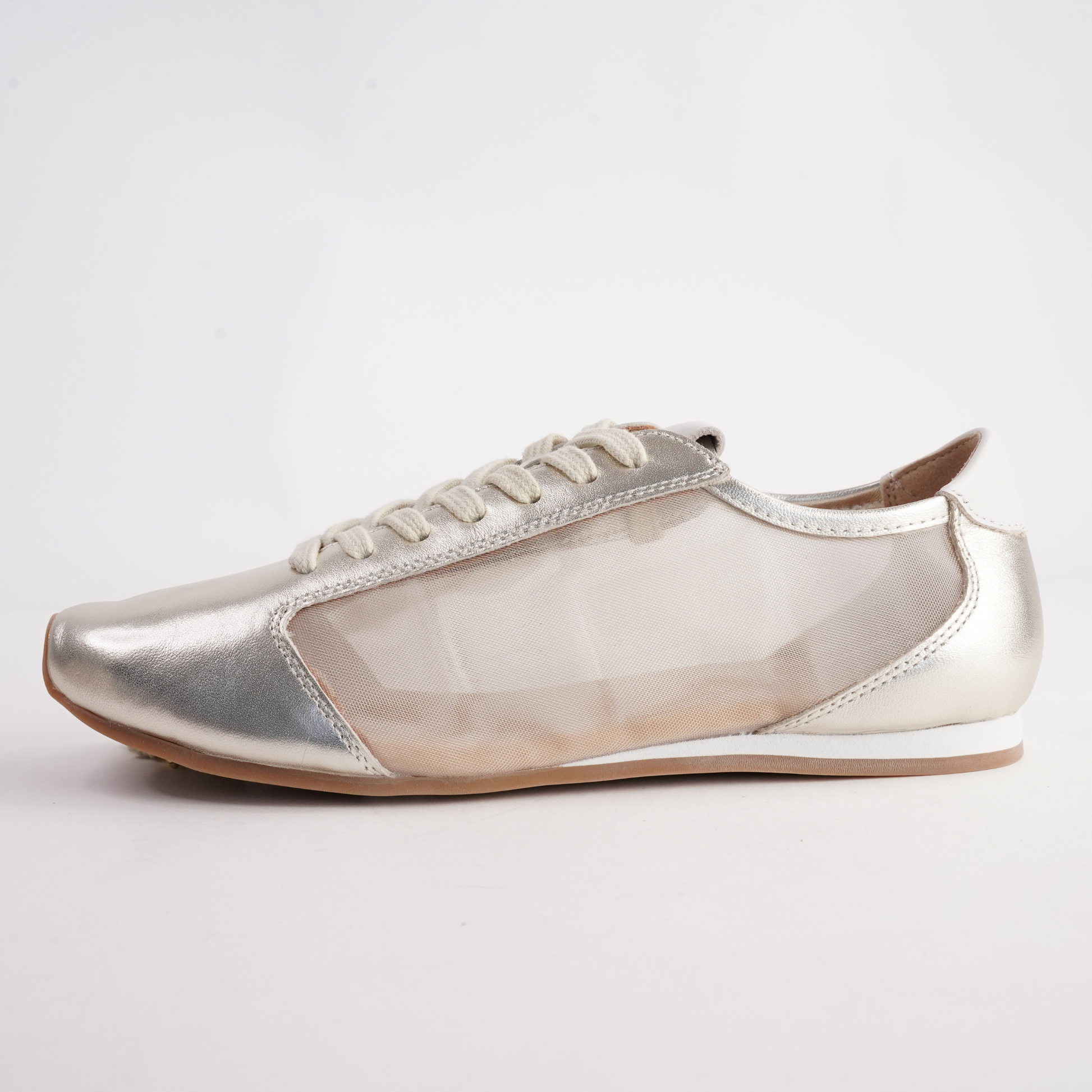 Ruby Gold Leather Sneakers - WITH GRACE | Shouz
