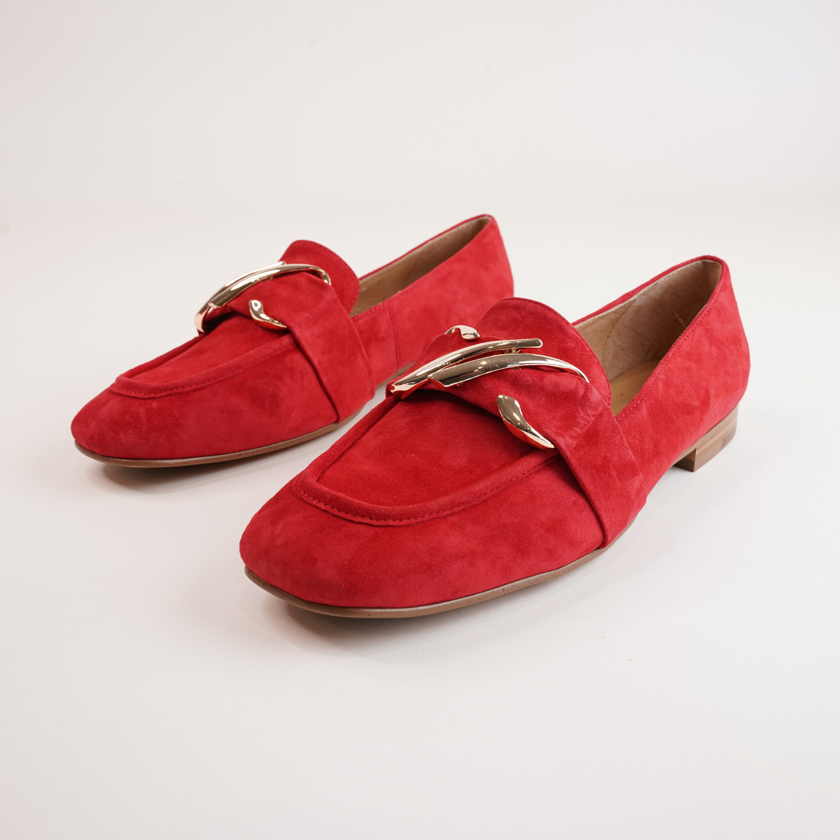 Paydie Red Suede Leather Loafers