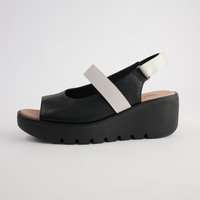 Pollen Black/ Bone Leather Sandals