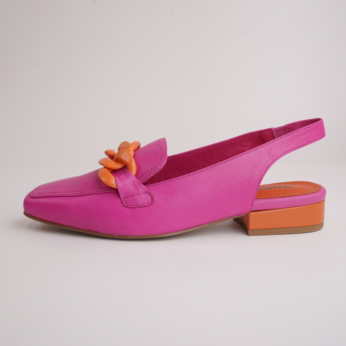 Randal Fuchsia/ Orange Leather Loafers - BRESLEY | Shouz