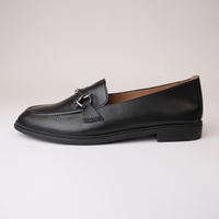 Lana Black Leather Loafers