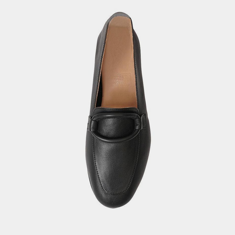 Joanne Black Leather Loafers