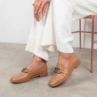 Damon Tan Leather Loafers