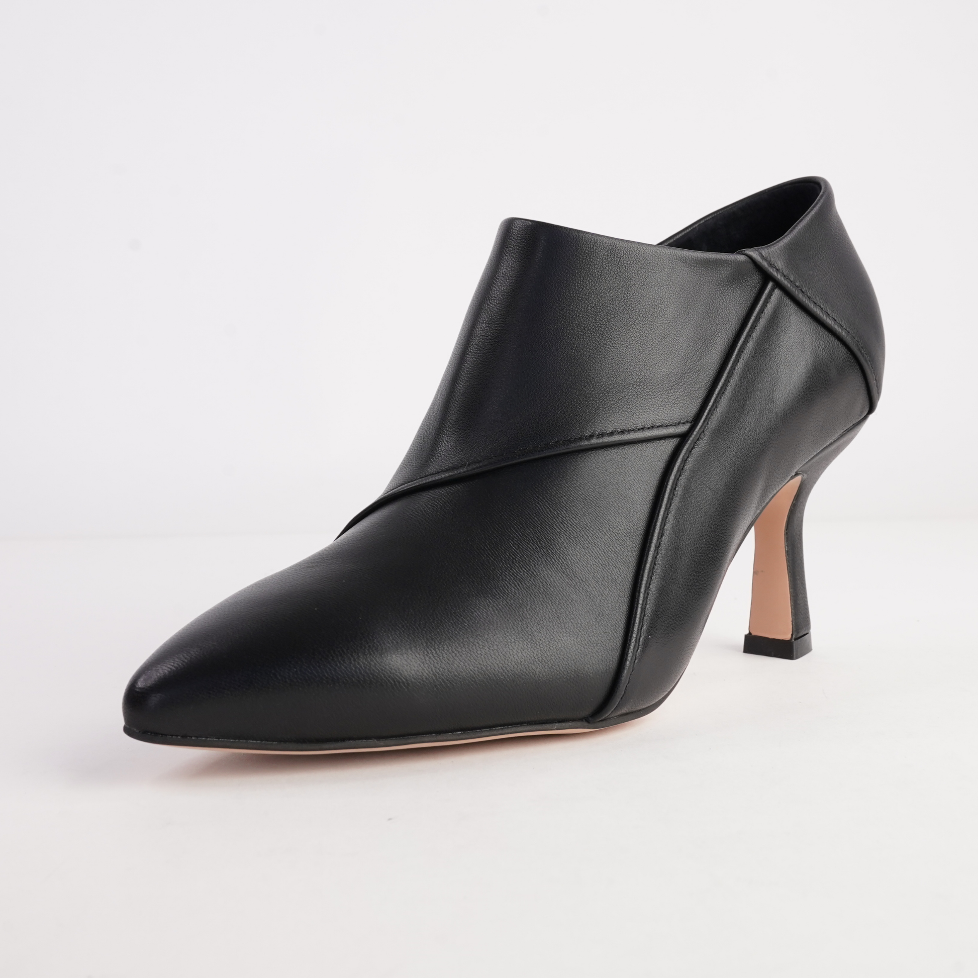 Lazel Black Leather Heels - TOP END | Shouz