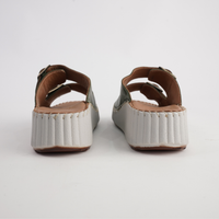 Solena Dark Olive Leather Slides