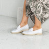 Lydea White Leather Loafers