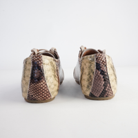 Quinn Natural Multi Snake Leather Sneakers - ALFIE AND EVIE | Shouz