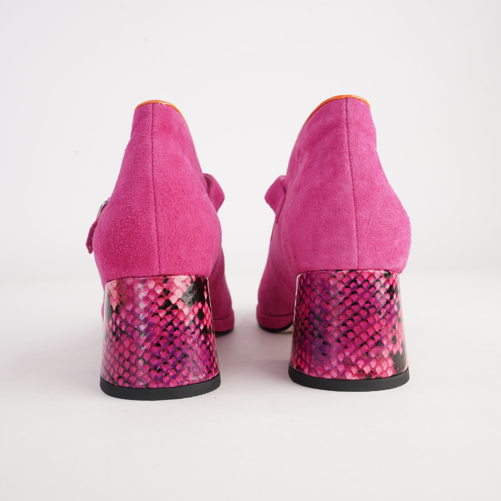 Podium Hot Pink Suede Heels - BRESLEY | Shouz