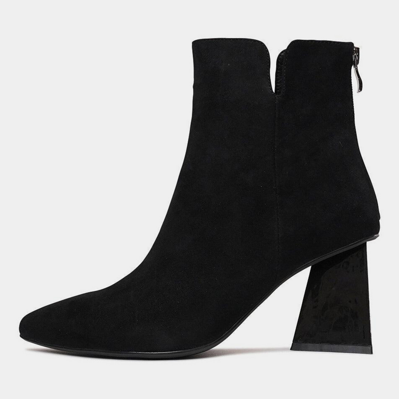 Harini Black Suede Ankle Boots