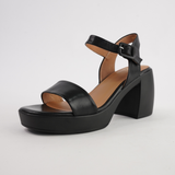Spice Black Leather Heels