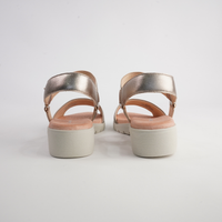 Minne Champagne/ Almond Sole Leather Sandals