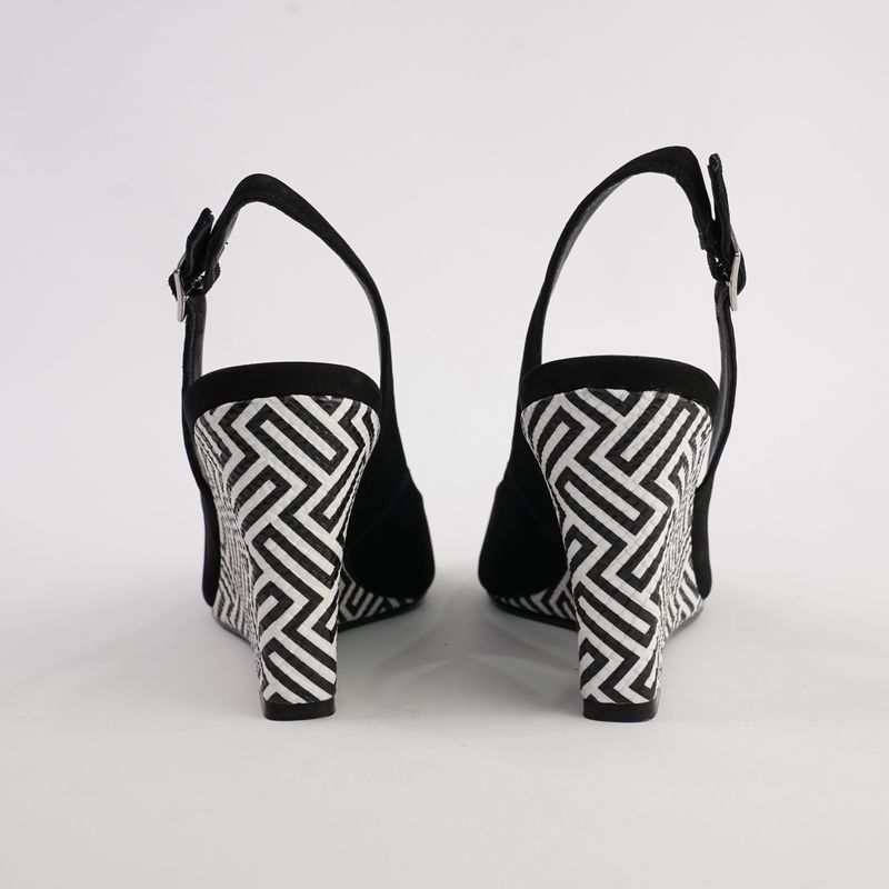 Bryce Black Nubuck Leather Heels