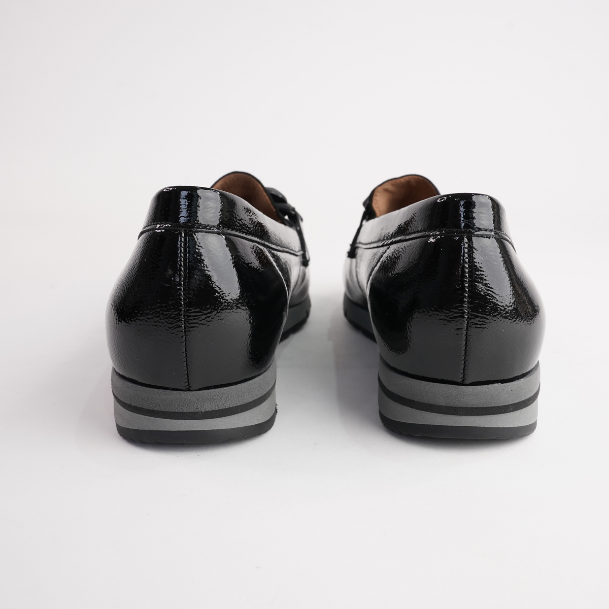 Giselle Black Patent/ Black Suede Leather Loafers