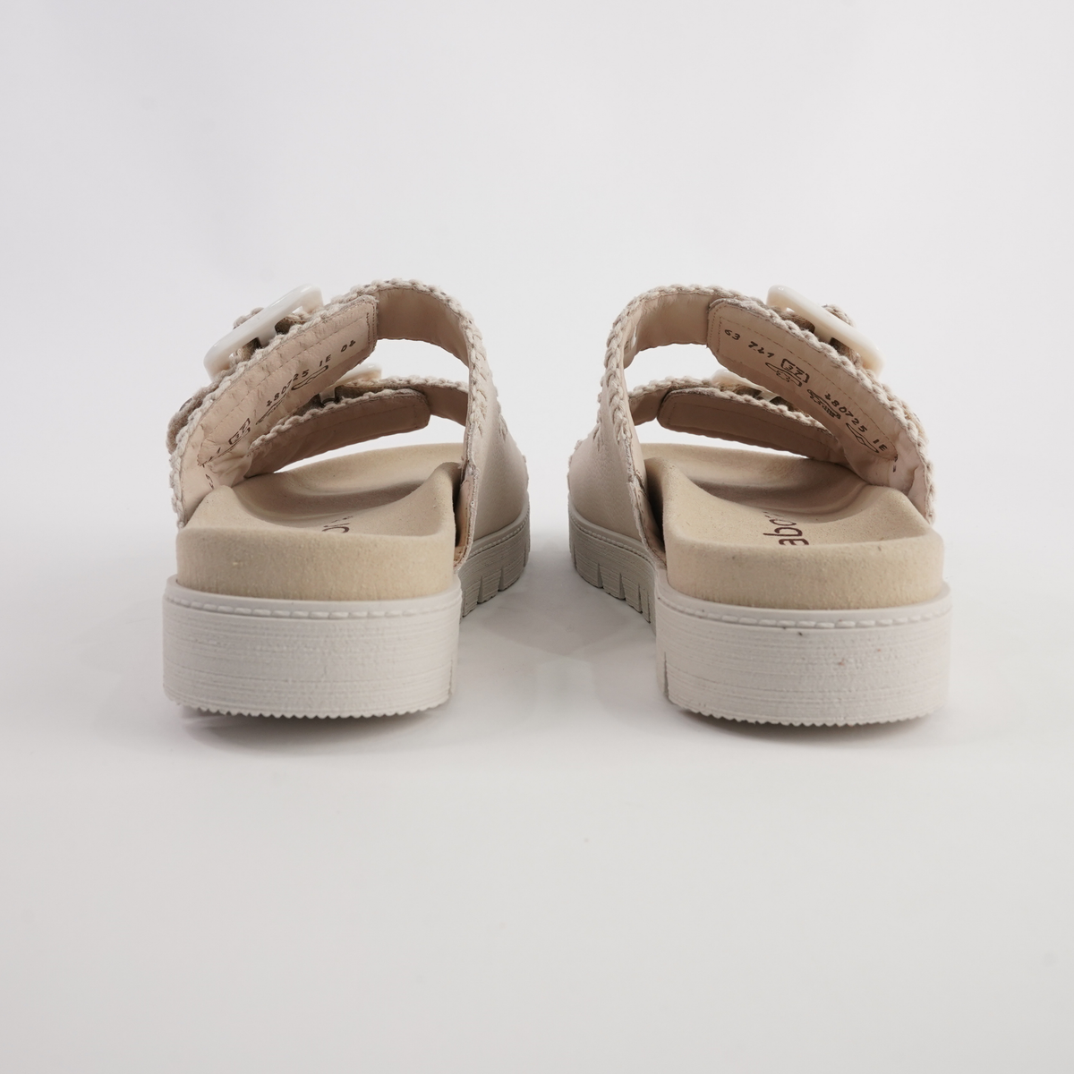 Rita Creme Leather Slides - GABOR | Shouz