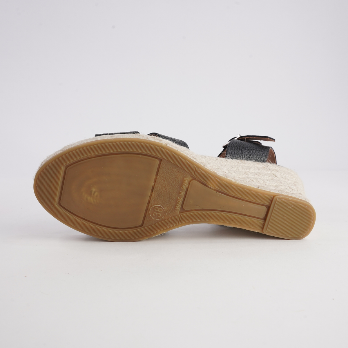 Remi Doya Negro Leather Espadrille Wedges - WITH GRACE | Shouz