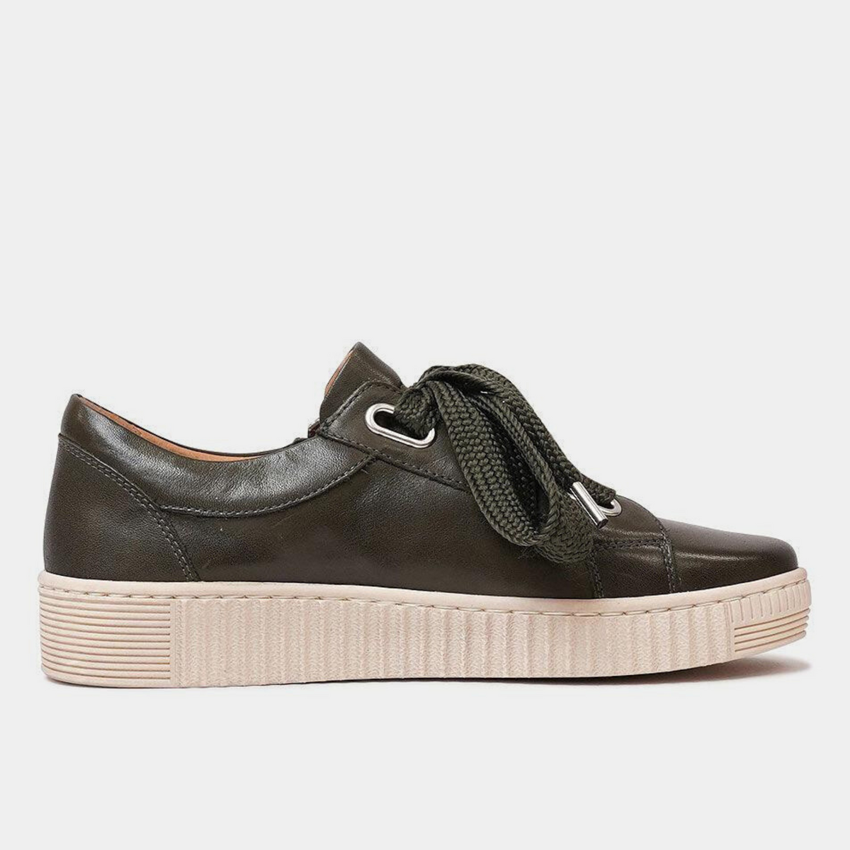Jovi Dark Olive Leather Sneakers - EOS FOOTWEAR | Shouz