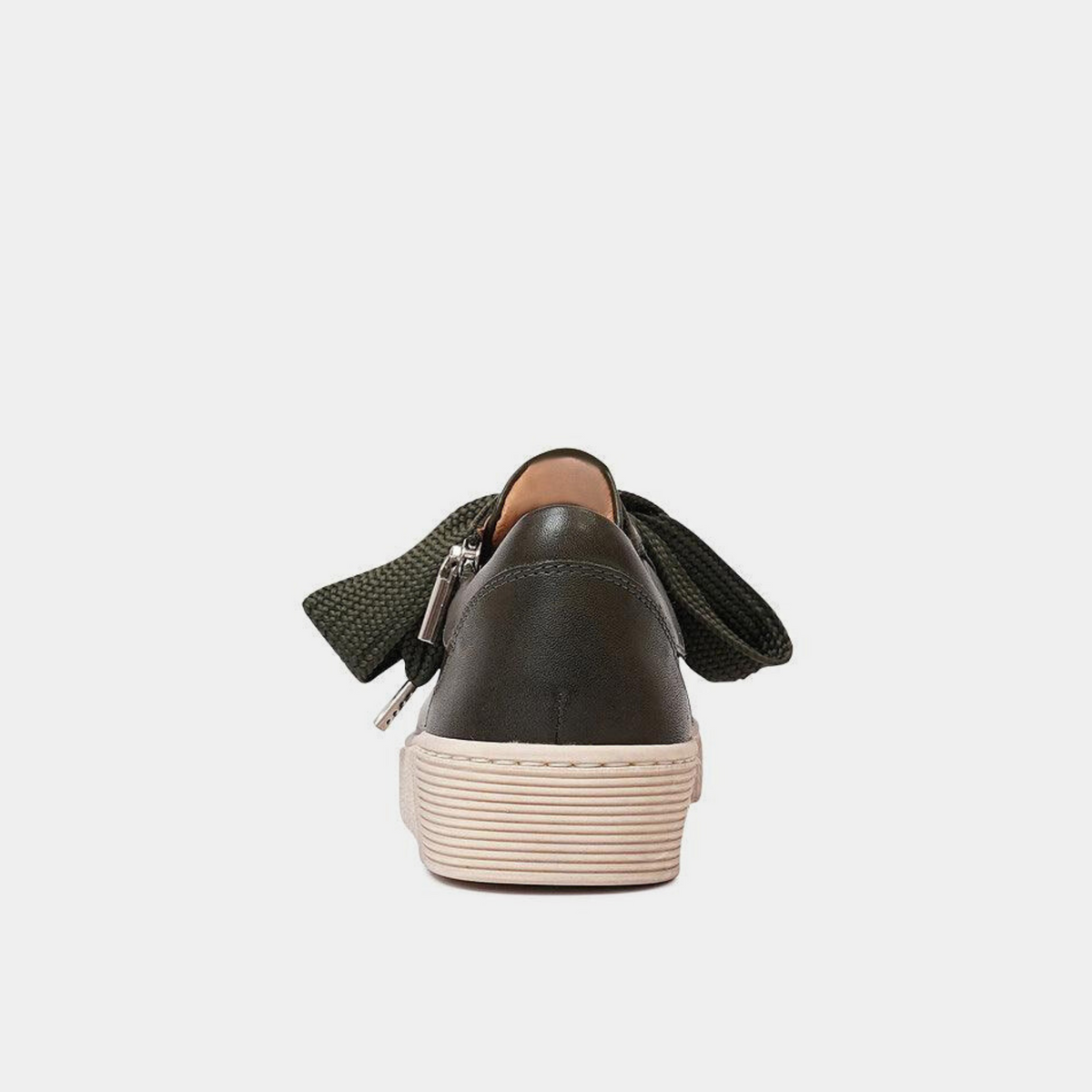 Jovi Dark Olive Leather Sneakers - EOS FOOTWEAR | Shouz