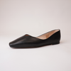 Adriana Black Leather Ballet Flats