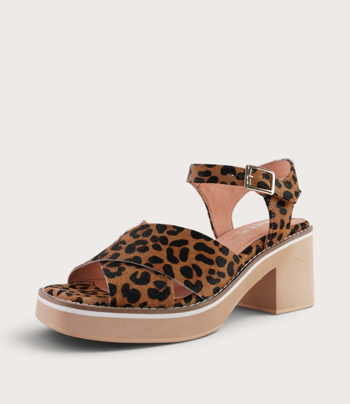 Jemi Tan Leopard Pony Leather Heels