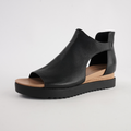 Ambatto Black/ Black Sole Leather Sandals
