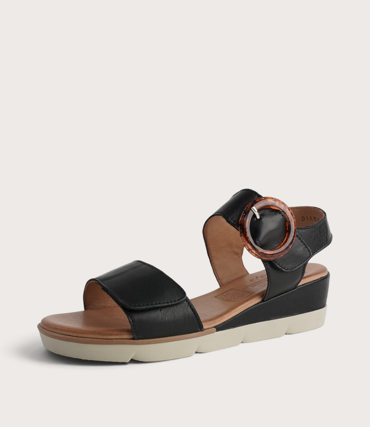 Diana Black Leather Sandals