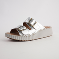 Solena Silver Leather Slides