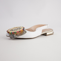 Vesper White/ Gold Leather Flats